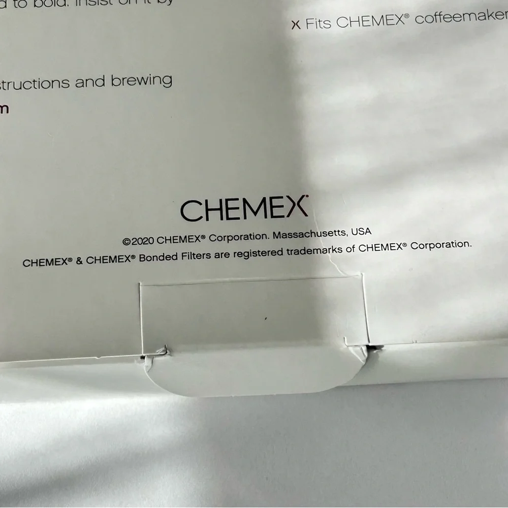 🌴 Pure Chemex Bonded Half Moon & Pre-Folded White Coffee Filters | 100 Count - Picture 8 of 8
